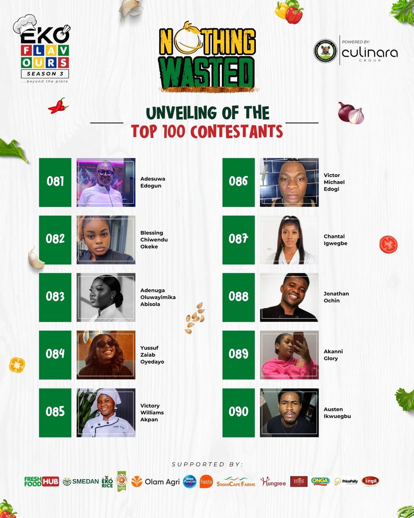 Eko Flavours Season 3 Top 100 Contestants